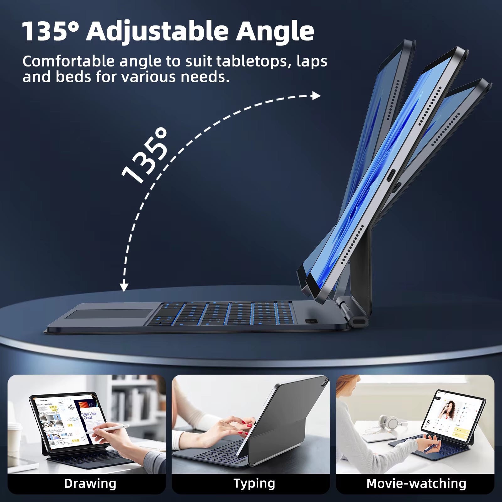 Lightweight Magic Keyboard for Ipad Air 2025 Case for Ipad Air 6 11 2024 Pro 13 Pro 11 2024 for Ipad Pro 12.9 Air 4 5 10.9